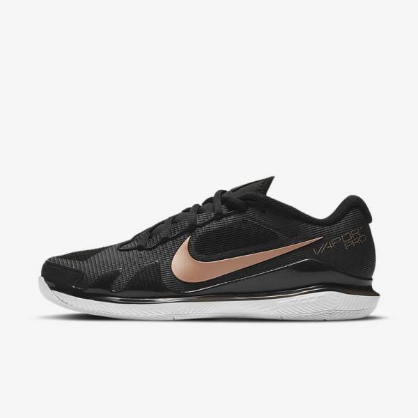 Nike NikeCourt Air Zoom Vapor Pro Hard-Court Tennisschoenen Dames Zwart Wit Metal Rood Bruin | NK138SOP