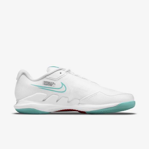 Nike NikeCourt Air Zoom Vapor Pro Hard-Court Tennisschoenen Dames Wit Rood Bordeaux Turquoise | NK510TFA