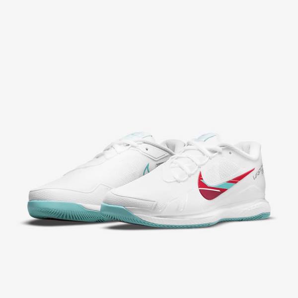 Nike NikeCourt Air Zoom Vapor Pro Hard-Court Tennisschoenen Dames Wit Rood Bordeaux Turquoise | NK510TFA