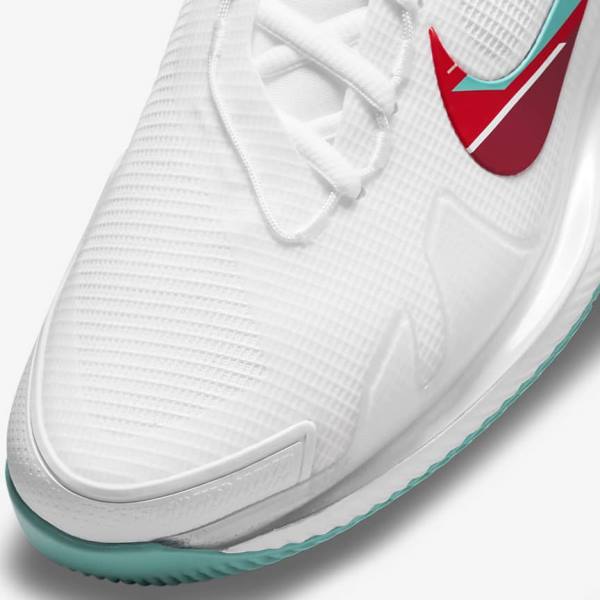 Nike NikeCourt Air Zoom Vapor Pro Hard-Court Tennisschoenen Dames Wit Rood Bordeaux Turquoise | NK510TFA