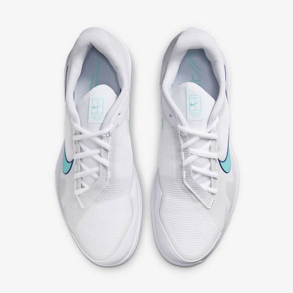 Nike NikeCourt Air Zoom Vapor Pro Hard-Court Tennisschoenen Heren Wit Lichtbeige Koningsblauw Blauw Turquoise | NK546HNA