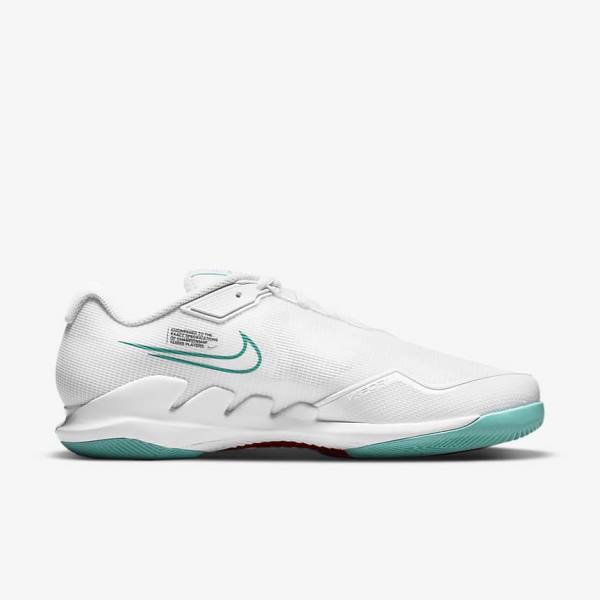 Nike NikeCourt Air Zoom Vapor Pro Hard-Court Tennisschoenen Heren Wit Rood Bordeaux Turquoise | NK721UEN