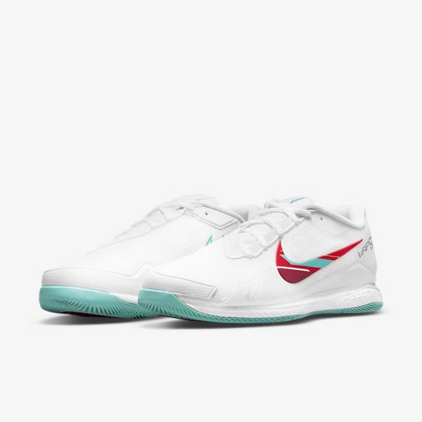 Nike NikeCourt Air Zoom Vapor Pro Hard-Court Tennisschoenen Heren Wit Rood Bordeaux Turquoise | NK721UEN