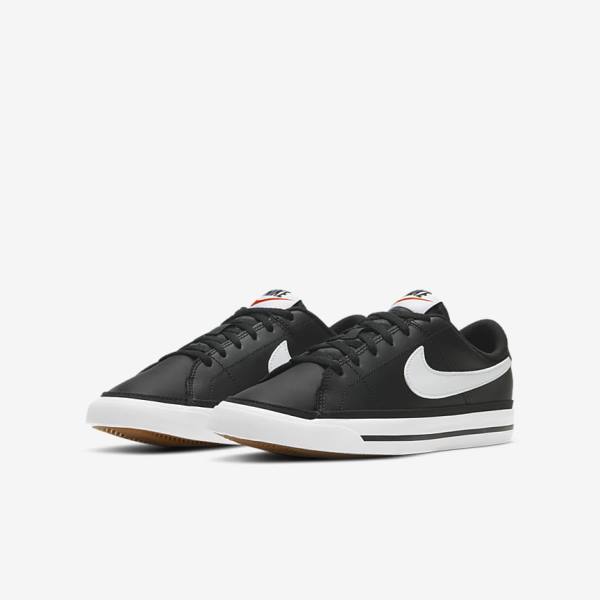 Nike NikeCourt Legacy Older Sneakers Kinderen Zwart Lichtbruin Wit | NK034BJS