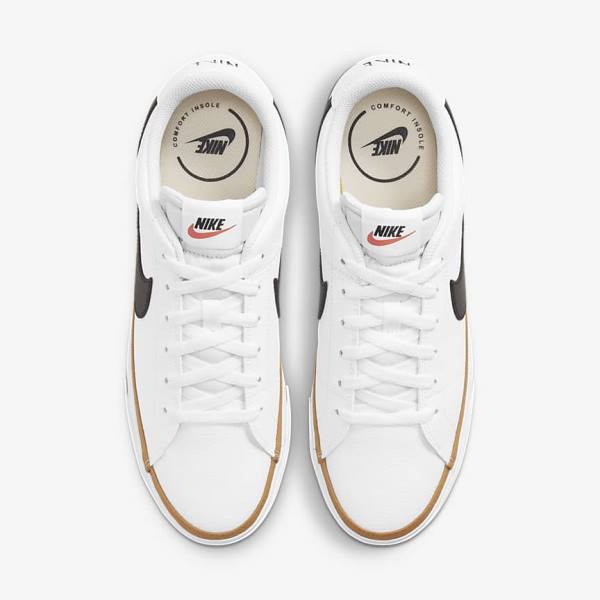 Nike NikeCourt Legacy Sneakers Heren Wit Lichtbruin Zwart | NK716BGR