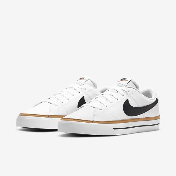 Nike NikeCourt Legacy Sneakers Heren Wit Lichtbruin Zwart | NK716BGR