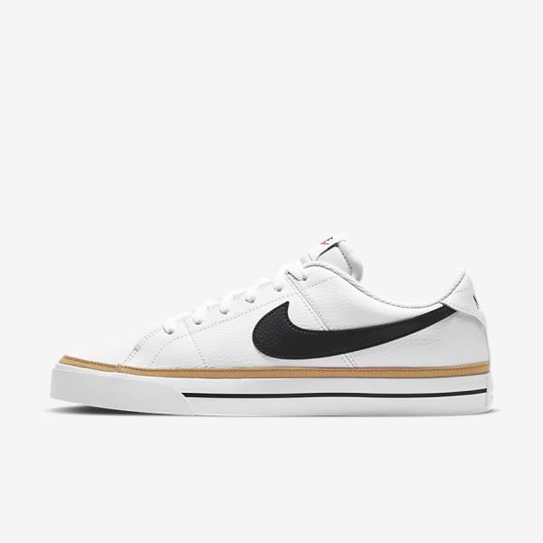 Nike NikeCourt Legacy Sneakers Heren Wit Lichtbruin Zwart | NK716BGR