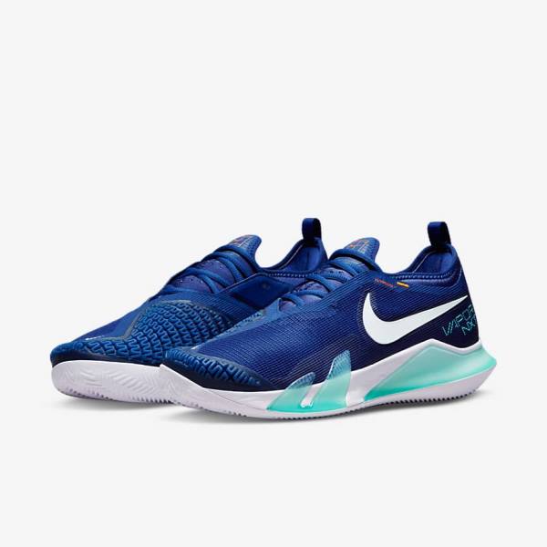 Nike NikeCourt React Vapor NXT Clay Court Tennisschoenen Heren Koningsblauw Blauw Turquoise Oranje Wit | NK409OPX