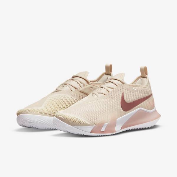 Nike NikeCourt React Vapor NXT Clay Court Tennisschoenen Dames Wit Koraal Rood | NK708ZHG