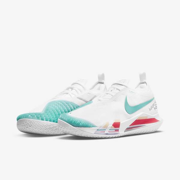 Nike NikeCourt React Vapor NXT Hard-Court Tennisschoenen Heren Wit Rood Bordeaux Turquoise | NK108JYH