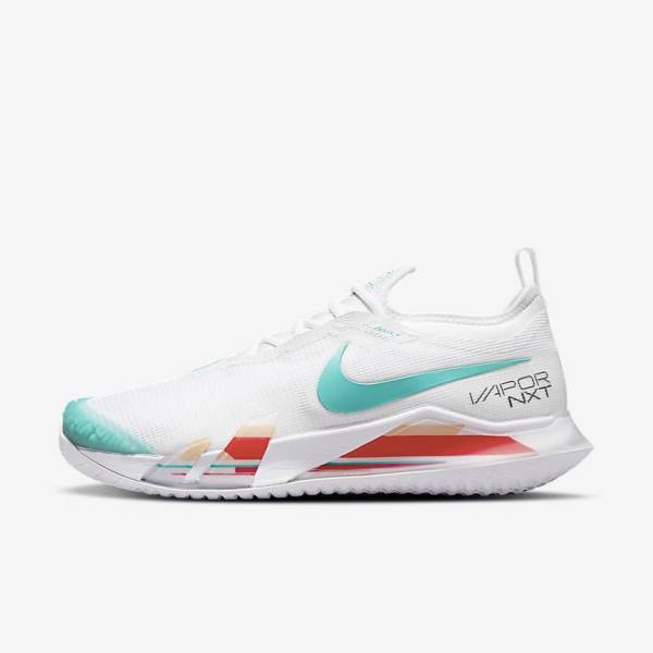 Nike NikeCourt React Vapor NXT Hard Court Tennisschoenen Dames Wit Rood Bordeaux Turquoise | NK296NEF