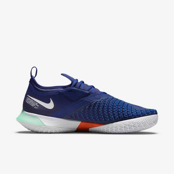 Nike NikeCourt React Vapor NXT Hard-Court Tennisschoenen Heren Koningsblauw Blauw Turquoise Oranje Wit | NK942ZIV