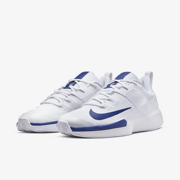 Nike NikeCourt Vapor Lite Clay Court Tennisschoenen Heren Wit Koningsblauw Blauw | NK715SOL