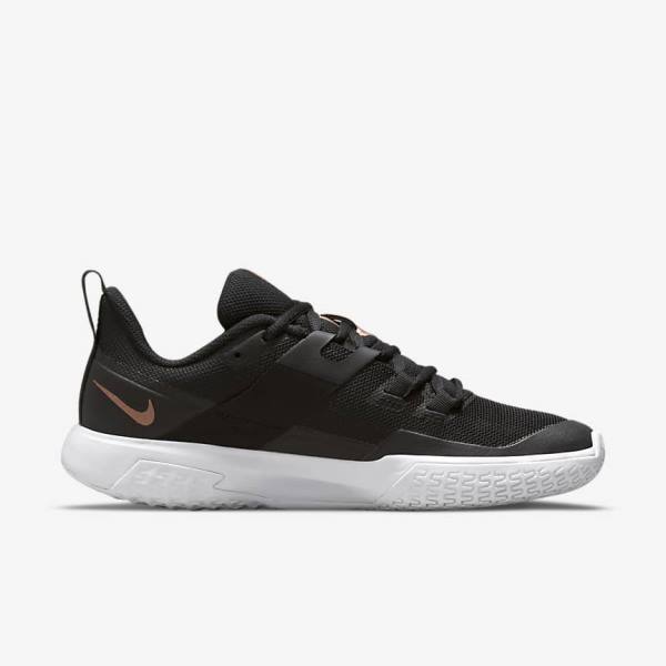 Nike NikeCourt Vapor Lite Hard-Court Tennisschoenen Dames Zwart Wit Metal Rood Bruin | NK395HYW