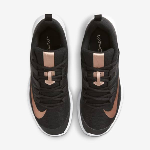 Nike NikeCourt Vapor Lite Hard-Court Tennisschoenen Dames Zwart Wit Metal Rood Bruin | NK395HYW