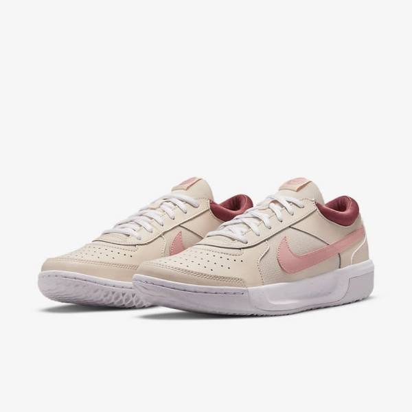 Nike NikeCourt Zoom Lite 3 Tennisschoenen Dames Wit Rood Koraal | NK482YBG