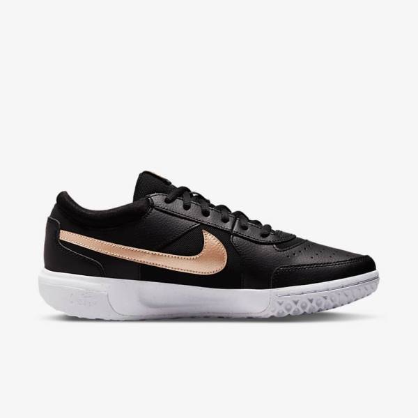 Nike NikeCourt Zoom Lite 3 Tennisschoenen Dames Zwart Wit Metal Rood Bruin | NK485TDL