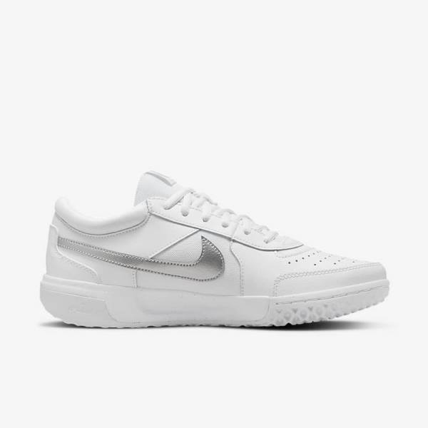 Nike NikeCourt Zoom Lite 3 Tennisschoenen Dames Wit Metal Zilver | NK863RVQ