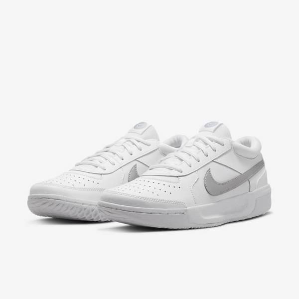 Nike NikeCourt Zoom Lite 3 Tennisschoenen Dames Wit Metal Zilver | NK863RVQ