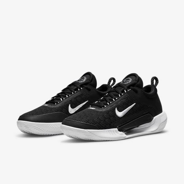 Nike NikeCourt Zoom NXT Clay Court Tennisschoenen Heren Zwart Wit | NK750JSL