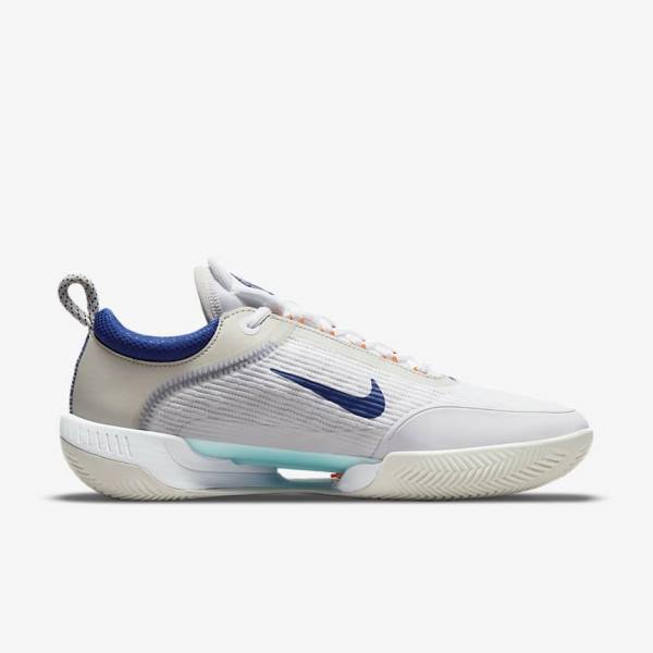 Nike NikeCourt Zoom NXT Clay Court Tennisschoenen Heren Wit Lichtbeige Turquoise Koningsblauw Blauw | NK923KUV