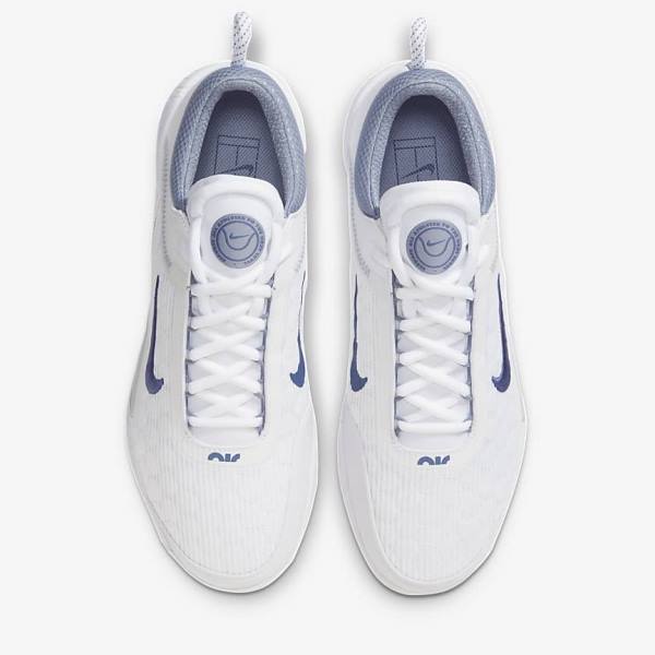 Nike NikeCourt Zoom NXT Hard Court Tennisschoenen Heren Wit Grijs Donkerblauw | NK381KDH