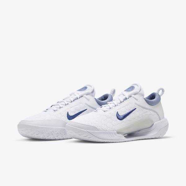 Nike NikeCourt Zoom NXT Hard Court Tennisschoenen Heren Wit Grijs Donkerblauw | NK381KDH