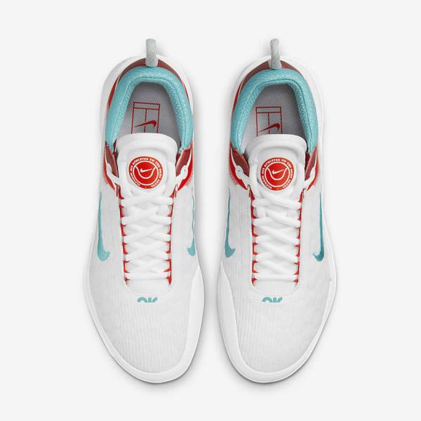 Nike NikeCourt Zoom NXT Hard Court Tennisschoenen Heren Wit Lichtzilver Rood Turquoise | NK683NHK