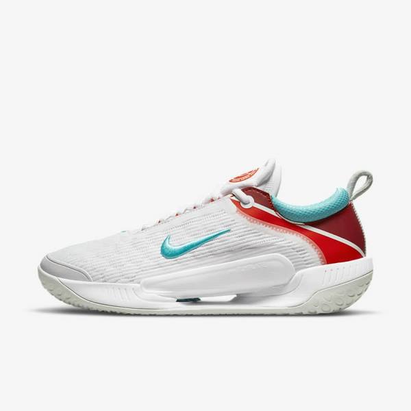 Nike NikeCourt Zoom NXT Hard Court Tennisschoenen Heren Wit Lichtzilver Rood Turquoise | NK683NHK