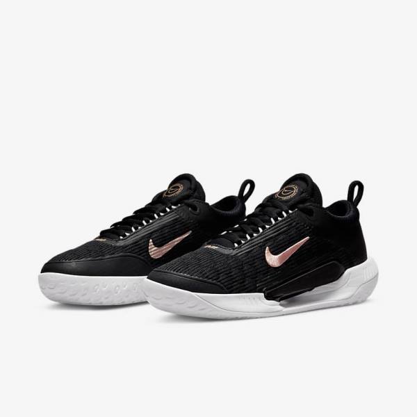 Nike NikeCourt Zoom NXT Hard Court Tennisschoenen Dames Zwart Wit Metal Rood Bruin | NK815QWU