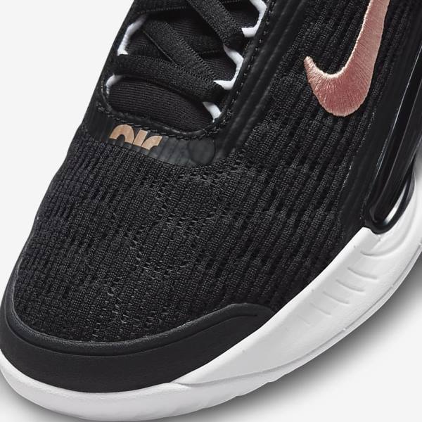 Nike NikeCourt Zoom NXT Hard Court Tennisschoenen Dames Zwart Wit Metal Rood Bruin | NK815QWU