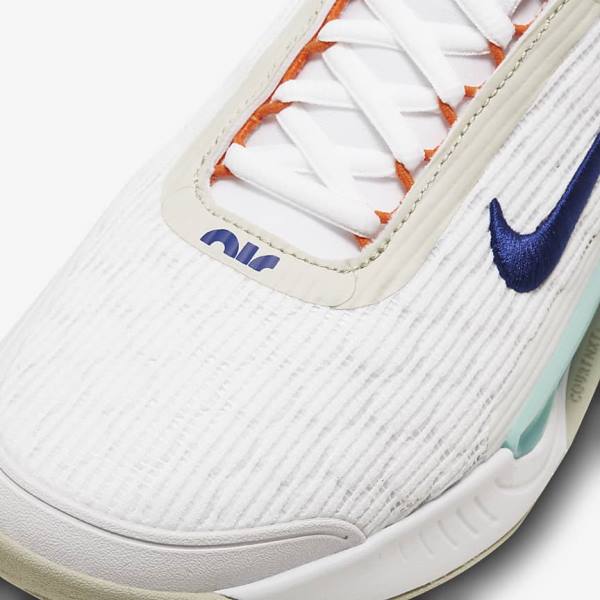 Nike NikeCourt Zoom NXT Hard Court Tennisschoenen Heren Wit Lichtbeige Turquoise Koningsblauw Blauw | NK983HWN