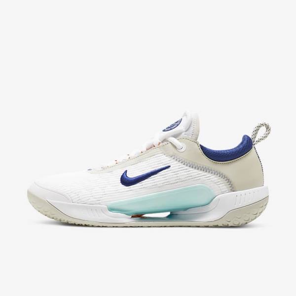 Nike NikeCourt Zoom NXT Hard Court Tennisschoenen Heren Wit Lichtbeige Turquoise Koningsblauw Blauw | NK983HWN