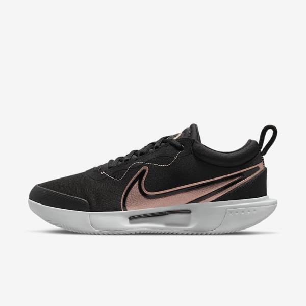 Nike NikeCourt Zoom Pro Clay Court Tennisschoenen Dames Zwart Wit Metal Rood Bruin | NK154CNV