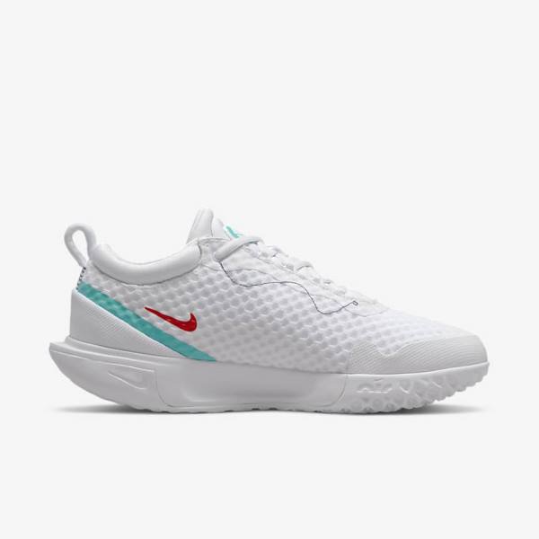 Nike NikeCourt Zoom Pro Hard Court Tennisschoenen Dames Wit Rood Bordeaux Turquoise | NK594NDS