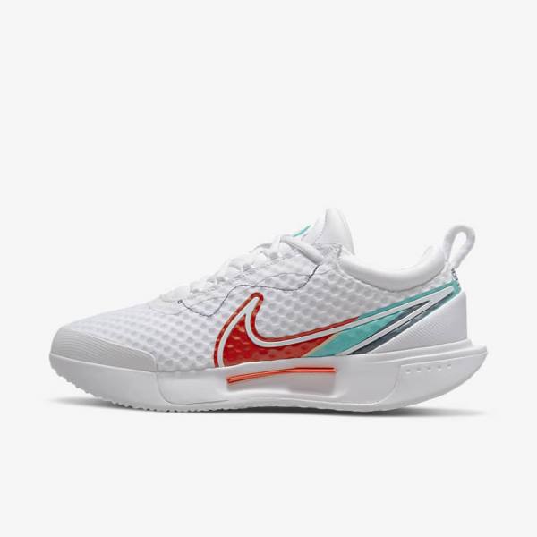 Nike NikeCourt Zoom Pro Hard Court Tennisschoenen Dames Wit Rood Bordeaux Turquoise | NK594NDS