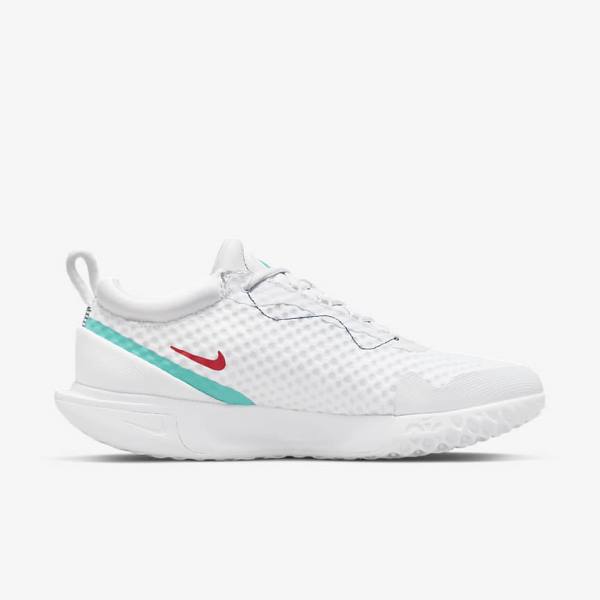 Nike NikeCourt Zoom Pro Hard Court Tennisschoenen Heren Wit Rood Bordeaux Turquoise | NK783XQO