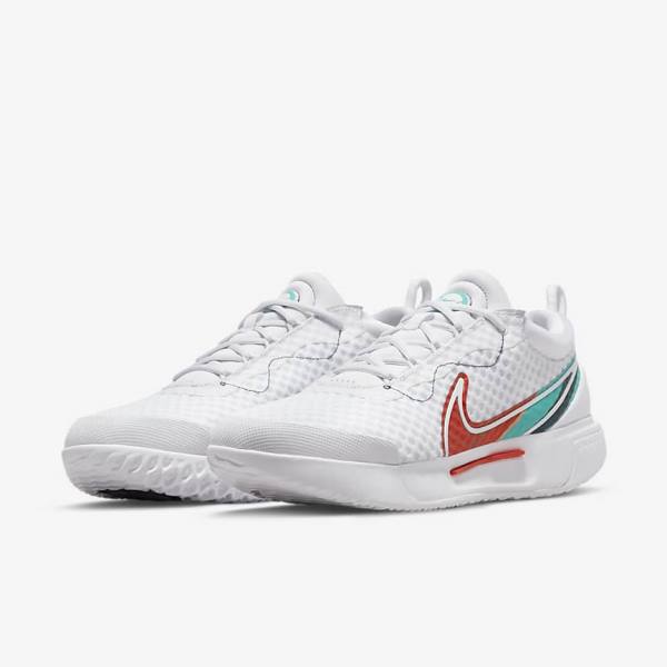 Nike NikeCourt Zoom Pro Hard Court Tennisschoenen Heren Wit Rood Bordeaux Turquoise | NK783XQO