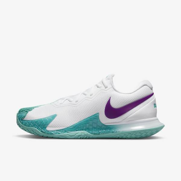 Nike NikeCourt Zoom Vapor Cage 4 Rafa Hard Court Tennisschoenen Heren Wit Turquoise Rood Paars | NK345BHW