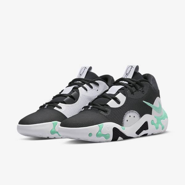 Nike PG 6 Basketbalschoenen Dames Zwart Wit Mintgroen | NK321DIL