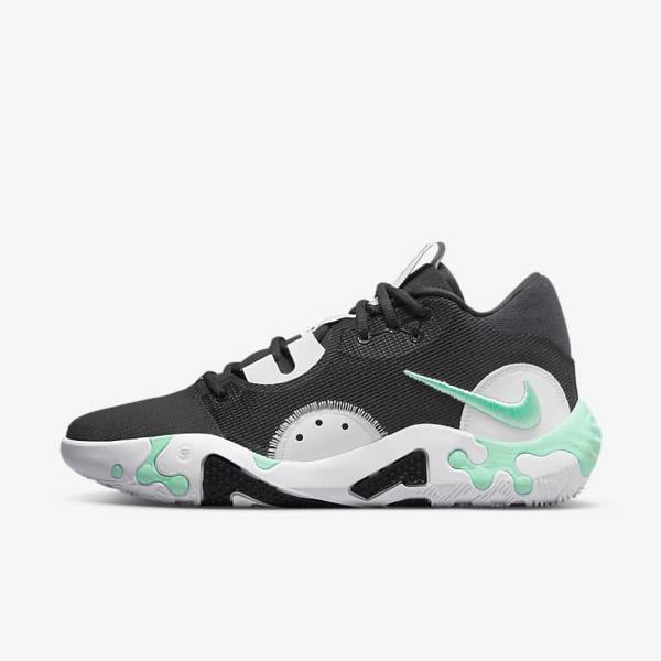 Nike PG 6 Basketbalschoenen Dames Zwart Wit Mintgroen | NK321DIL