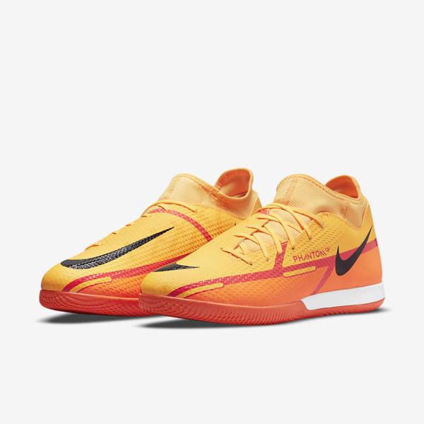 Nike Phantom GT2 Academy Dynamic Fit IC Indoor Court Voetbalschoenen Dames Oranje Lichtrood Zwart | NK267HAN