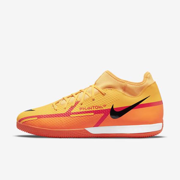 Nike Phantom GT2 Academy Dynamic Fit IC Indoor Court Voetbalschoenen Dames Oranje Lichtrood Zwart | NK267HAN