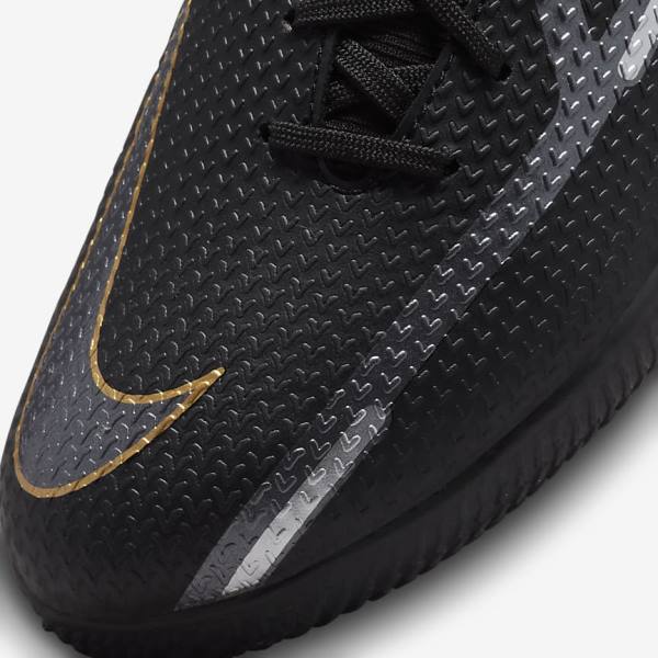 Nike Phantom GT2 Academy Dynamic Fit IC Indoor Court Voetbalschoenen Heren Zwart Metal Goud Donkergrijs Metal Donkergrijs | NK318AJF