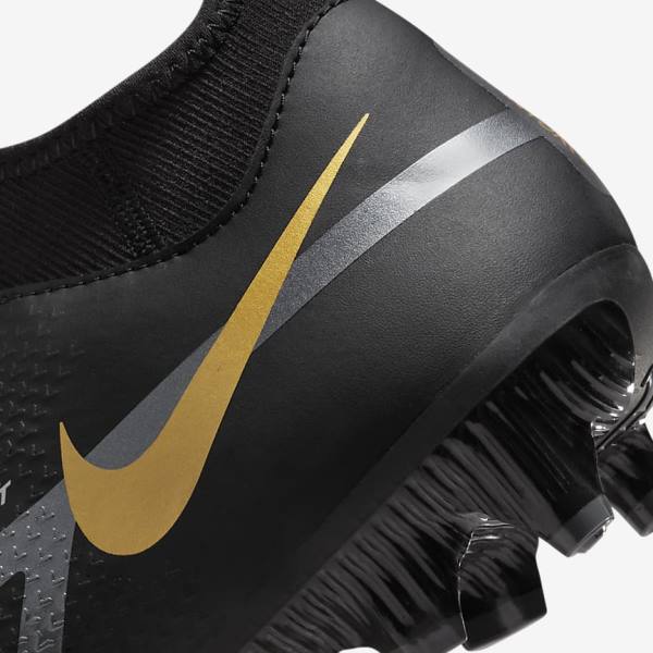 Nike Phantom GT2 Academy Dynamic Fit MG Multi-Ground Voetbalschoenen Dames Zwart Metal Goud Donkergrijs Metal Donkergrijs | NK149OJX