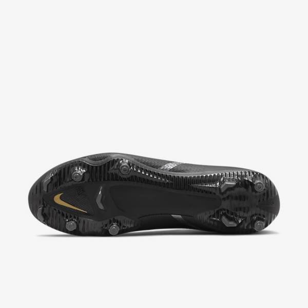 Nike Phantom GT2 Academy Dynamic Fit MG Multi-Ground Voetbalschoenen Heren Zwart Metal Goud Donkergrijs Metal Donkergrijs | NK976UIW