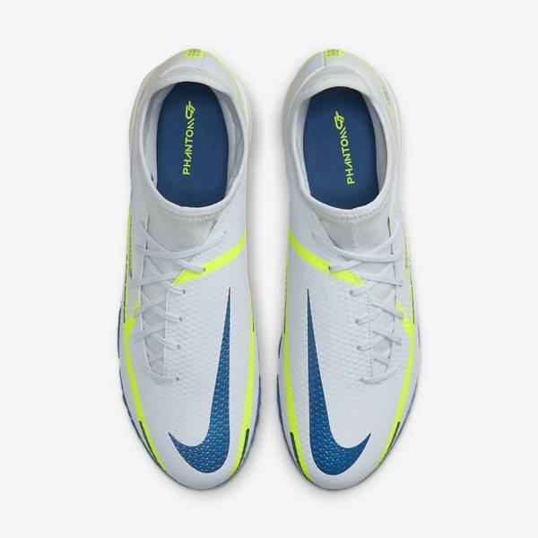 Nike Phantom GT2 Academy Dynamic Fit TF Turf Voetbalschoenen Heren Grijs Lichtblauw Donkerblauw | NK059JBU