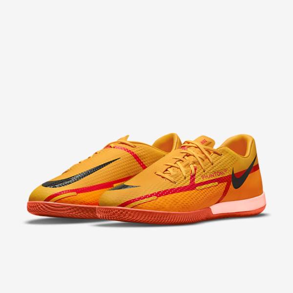 Nike Phantom GT2 Academy IC Indoor-Court Voetbalschoenen Heren Oranje Lichtrood Zwart | NK703LSQ