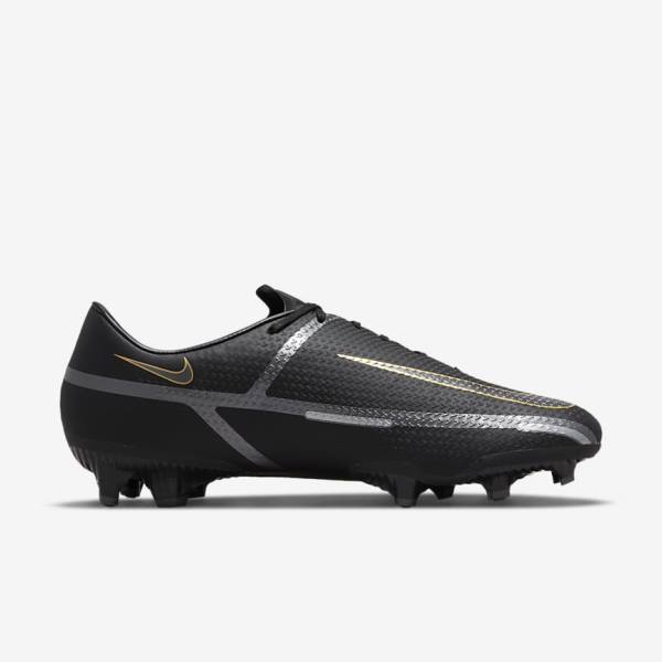 Nike Phantom GT2 Academy MG Multi-Ground Voetbalschoenen Heren Zwart Metal Goud Donkergrijs Metal Donkergrijs | NK412CEB