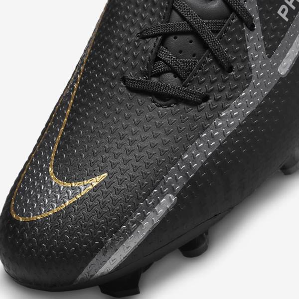 Nike Phantom GT2 Academy MG Multi-Ground Voetbalschoenen Heren Zwart Metal Goud Donkergrijs Metal Donkergrijs | NK412CEB